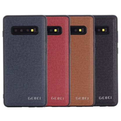 For Galaxy S10+ GEBEI Full-coverage Shockproof Leather Protective Case(Brown) - Galaxy Phone Cases by GEBEI | Online Shopping UK | buy2fix