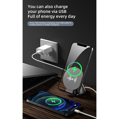 10W Multifunctional Universal Horizontal / Vertical Flash Charging Wireless Charger Bluetooth Speaker with USB Interface(Black) - Apple Accessories by buy2fix | Online Shopping UK | buy2fix