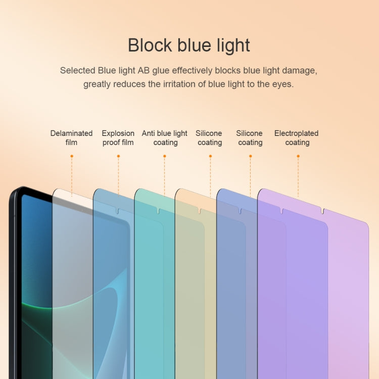 For Xiaomi Mi Pad 5 / 5 Pro NILLKIN V+ Series 0.33mm 4H Anti-blue Ray Tempered Glass Film - More Tablet Tempered Glass by NILLKIN | Online Shopping UK | buy2fix