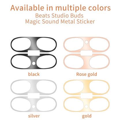 For Beats Studio Buds Wireless Bluetooth Earphone Magic Sound Metal Protective Sticker(Gold) - Protective Sticker by buy2fix | Online Shopping UK | buy2fix