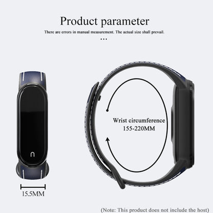 For Xiaomi Mi Band 5/6/7 MIJOBS TPU + Leather Watch Band(Black+White) - Watch Bands by MIJOBS | Online Shopping UK | buy2fix