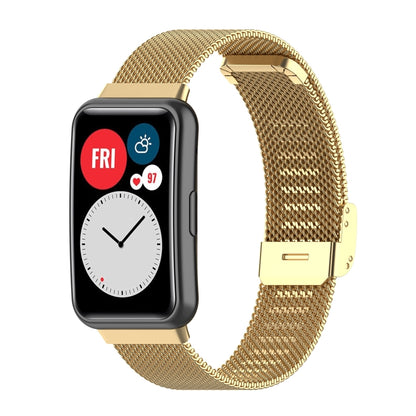 For Huawei Watch Fit Mesh Metal Watch Band(Gold) - Smart Wear by buy2fix | Online Shopping UK | buy2fix