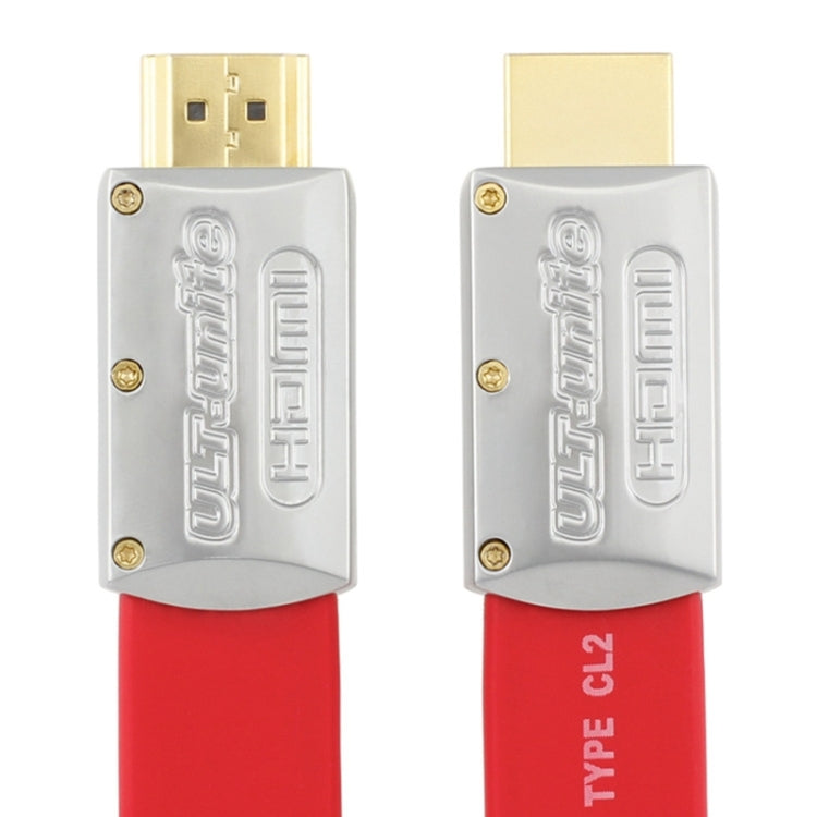 ULT-unite 4K Ultra HD Gold-plated HDMI to HDMI Flat Cable, Cable Length:18m(Red) - Cable by ult-unite | Online Shopping UK | buy2fix