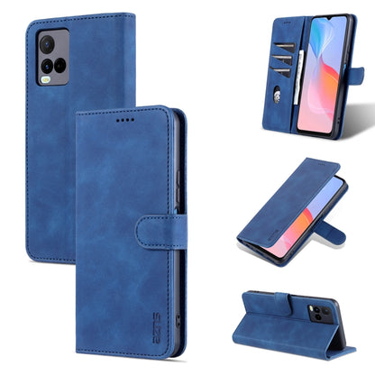 For vivo Y21 / Y33S AZNS Skin Feel Calf Texture Horizontal Flip Leather Case with Card Slots & Holder & Wallet(Blue) - vivo Cases by AZNS | Online Shopping UK | buy2fix