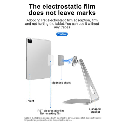 R-JUST PB01 L-shaped Magnetic Rotatable Aluminum Alloy Mobile Phones Tablets Holder(Silver) - Desktop Holder by R-JUST | Online Shopping UK | buy2fix