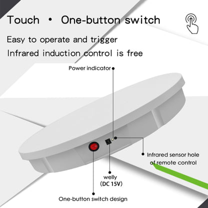 52cm Remote Control Electric Rotating Turntable Display Stand Video Shooting Props Turntable, Plug-in Power, Power Plug:US Plug(White) - Camera Accessories by buy2fix | Online Shopping UK | buy2fix
