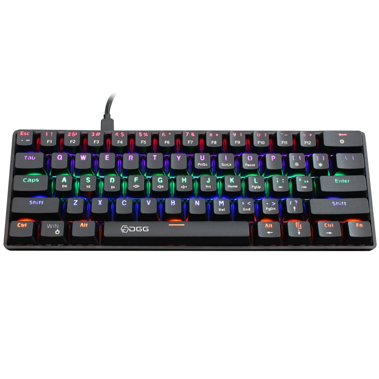 HXSJ V900 61 Keys Cool Lighting Effect Mechanical Wired Keyboard(Black) - Wired Keyboard by HXSJ | Online Shopping UK | buy2fix