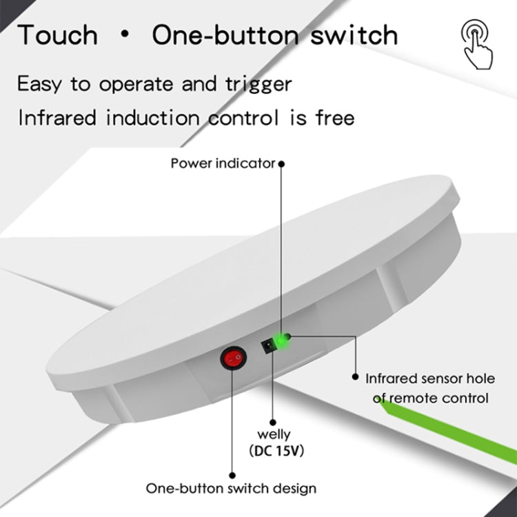 52cm Remote Control Electric Rotating Turntable Display Stand Video Shooting Props Turntable, Charging Power, Power Plug:UK Plug(Black) - Camera Accessories by buy2fix | Online Shopping UK | buy2fix