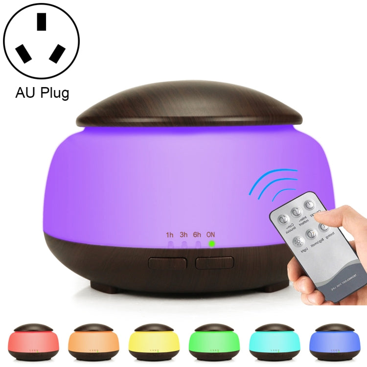 Wood Grain Humidifier Air Purifier Ultrasonic Atomization Household Aromatherapy Machine with Colorful LED Light Automatic Alcohol Sprayer, Plug Specification:AU Plug(Dark Brown) - Home & Garden by buy2fix | Online Shopping UK | buy2fix