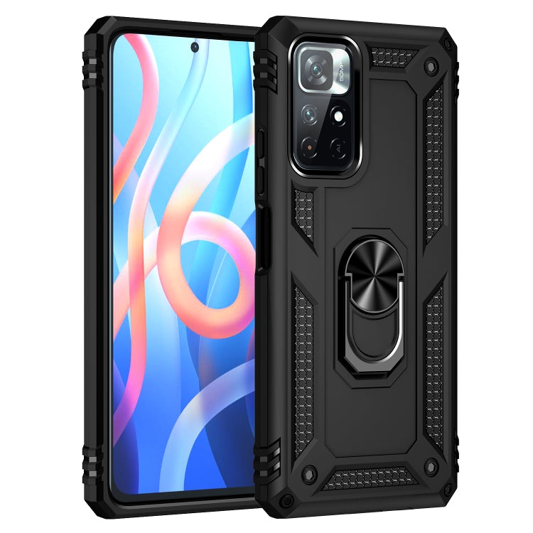 For Xiaomi Redmi Note 11 5G Shockproof TPU + PC Phone Case with 360 Degree Rotating Holder(Black) - Xiaomi Accessories by buy2fix | Online Shopping UK | buy2fix