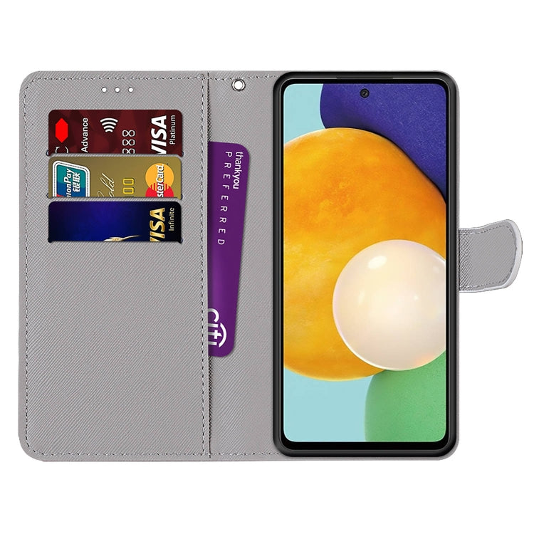 For Samsung Galaxy A53 5G Coloured Drawing Cross Texture Horizontal Flip Leather Phone Case with Holder & Card Slots & Wallet & Lanyard(Gold Diamond Butterfly) - Samsung Accessories by buy2fix | Online Shopping UK | buy2fix