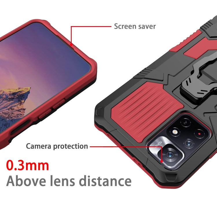 For Xiaomi Redmi Note 11 5G Armor Warrior PC + TPU Phone Case(Red) - Xiaomi Cases by buy2fix | Online Shopping UK | buy2fix