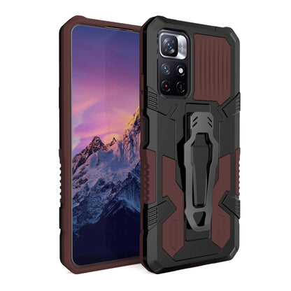 For Xiaomi Redmi Note 11 5G Armor Warrior PC + TPU Phone Case(Brown) - Xiaomi Cases by buy2fix | Online Shopping UK | buy2fix