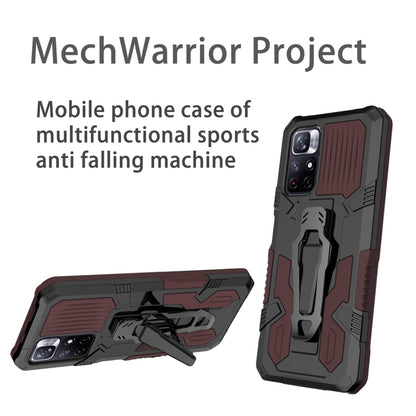 For Xiaomi Redmi Note 11 5G Armor Warrior PC + TPU Phone Case(Brown) - Xiaomi Cases by buy2fix | Online Shopping UK | buy2fix