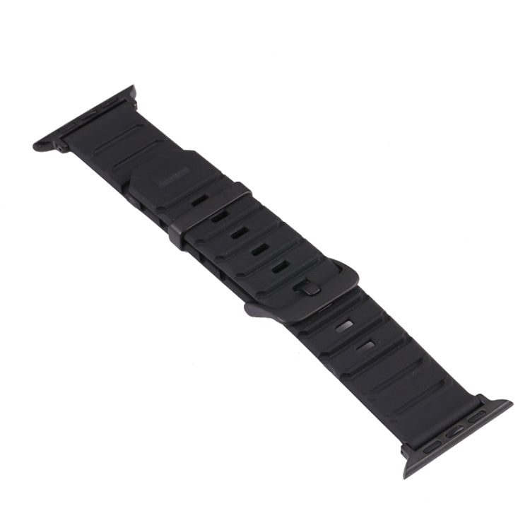 Silicone Watch Band + Watch Case Set For Apple Watch Series 7 41mm(Black) - Watch Bands by buy2fix | Online Shopping UK | buy2fix