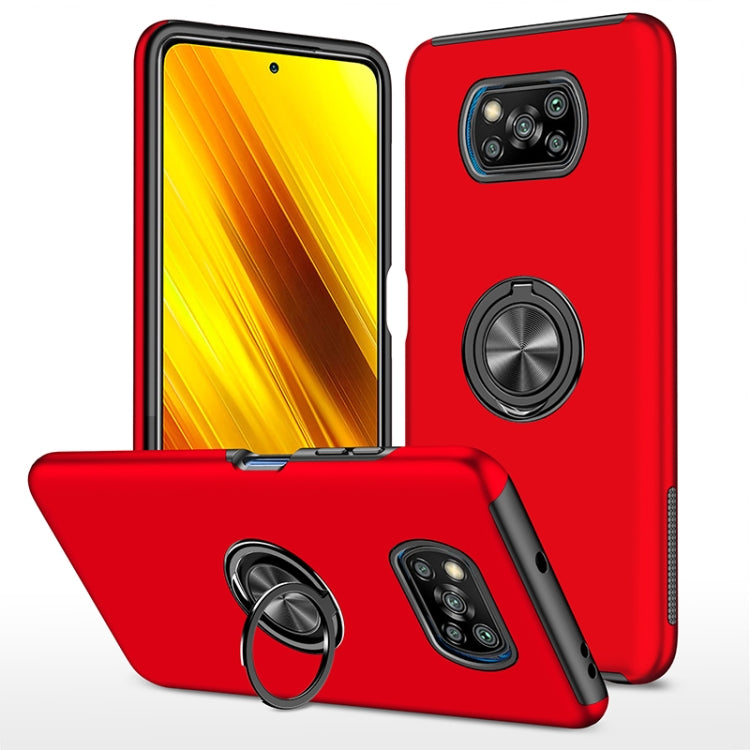 For Xiaomi Poco X3 NFC / X3 PC + TPU Magnetic Phone Case with Invisible Ring Holder(Red) - Xiaomi Cases by buy2fix | Online Shopping UK | buy2fix