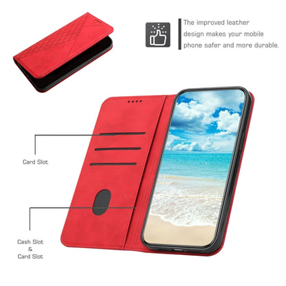 For Motorola Edge 20 Lite Skin Feel Magnetic Leather Phone Case(Red) - Motorola Cases by buy2fix | Online Shopping UK | buy2fix