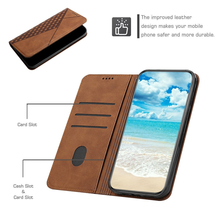 For Xiaomi Redmi Note 11 5G Skin Feel Magnetic Leather Phone Case(Brown) - Xiaomi Cases by buy2fix | Online Shopping UK | buy2fix