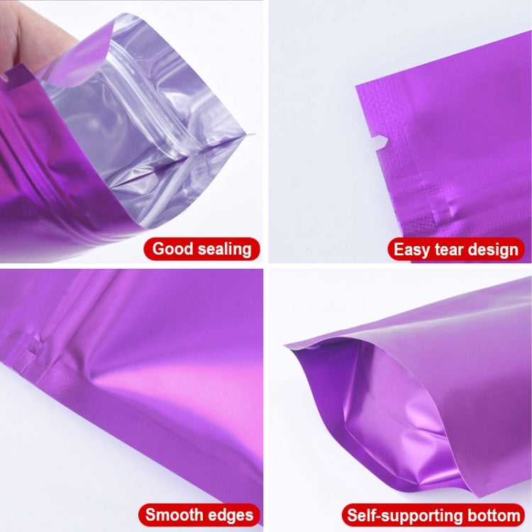 100 PCS/Set Matte Aluminum Foil Snack Stand-up Pouch, Size:10x15+3cm(Purple) - Preservation Supplies by buy2fix | Online Shopping UK | buy2fix