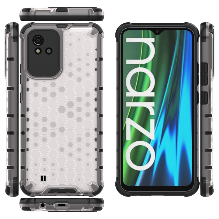 For OPPO Realme Narzo 50 4G Honeycomb PC + TPU Phone Case(White) - Realme Cases by buy2fix | Online Shopping UK | buy2fix