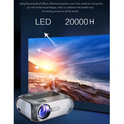 T7i 720P 200 ANSI Home Theater LED HD Digital Projector, Same Screen Version, EU Plug(Silver Grey) - Consumer Electronics by buy2fix | Online Shopping UK | buy2fix