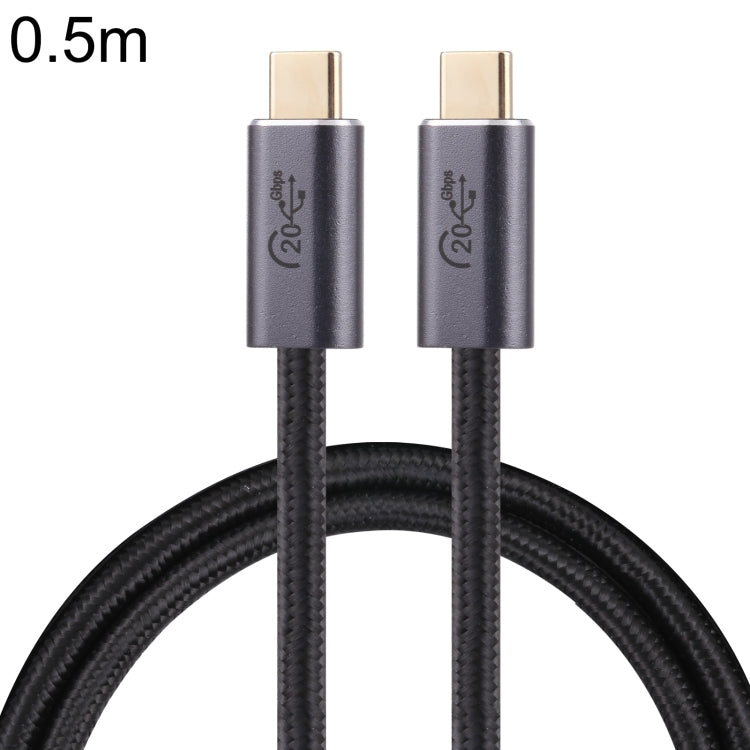 20Gbps USB 3.2 USB-C / Type-C Male to USB-C / Type-C Male Braided Data Cable, Cable Length:0.5m(Black) - Computer & Networking by buy2fix | Online Shopping UK | buy2fix