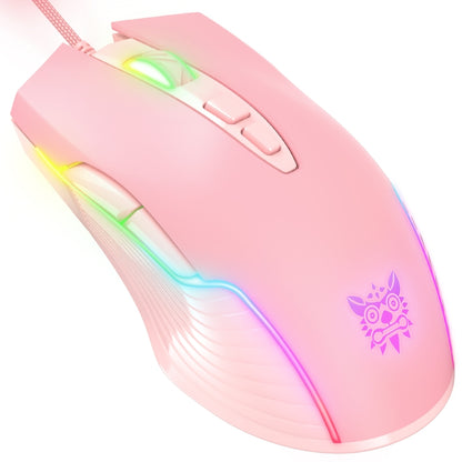 ONIKUMA CW905 RGB Lighting Wired Mouse(Pink) - Wired Mice by ONIKUMA | Online Shopping UK | buy2fix