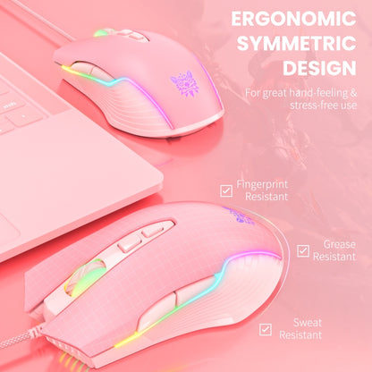 ONIKUMA CW905 RGB Lighting Wired Mouse(Pink) - Wired Mice by ONIKUMA | Online Shopping UK | buy2fix