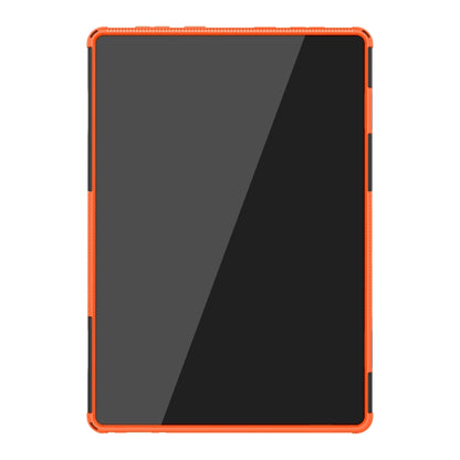 For Lenovo Tab M10 X605 / X505 Tire Texture Shockproof TPU+PC Protective Tablet Case with Holder(Orange) - For Lenovo by buy2fix | Online Shopping UK | buy2fix