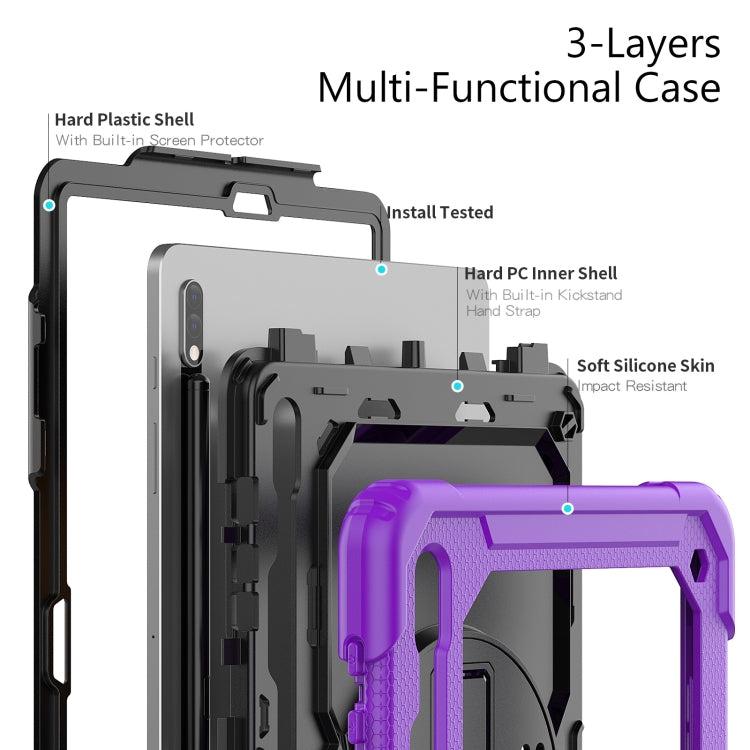 For Samsung Galaxy Tab S8+ 12.4 inch SM-X800 Silicone + PC Tablet Case(Purple+Black) - Galaxy Tab S8+ Cases by buy2fix | Online Shopping UK | buy2fix
