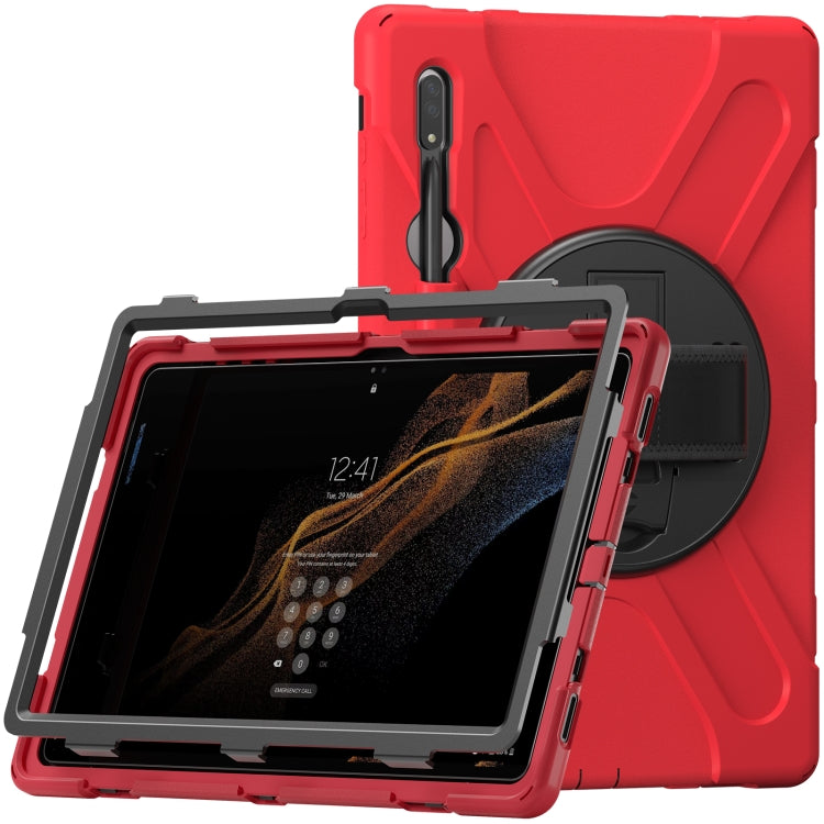 For Samsung Galaxy Tab S8 Ultra X900 Silicone + PC Tablet Protective Case(Red) - Galaxy Tab S8 Ultra Cases by buy2fix | Online Shopping UK | buy2fix