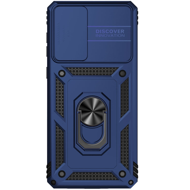 For Samsung Galaxy A73 5G Sliding Camshield Holder Phone Case(Blue) - Samsung Accessories by buy2fix | Online Shopping UK | buy2fix