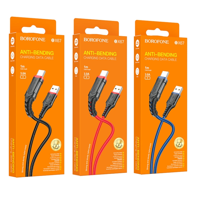 Borofone BX67 1m 2.4A USB to Type-C Charging Sync Data Cable(Red) -  by Borofone | Online Shopping UK | buy2fix