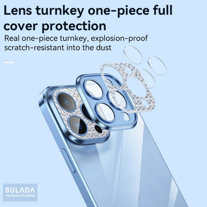 For iPhone 13 Pro SULADA Diamond Lens Protector Plated Frosted Case (Sierra Blue) - iPhone 13 Pro Cases by SULADA | Online Shopping UK | buy2fix