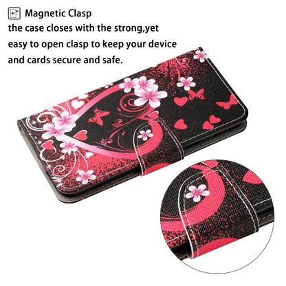 For Xiaomi Redmi 10C Colored Drawing Pattern Flip Leather Case(Red Heart) - Xiaomi Cases by buy2fix | Online Shopping UK | buy2fix