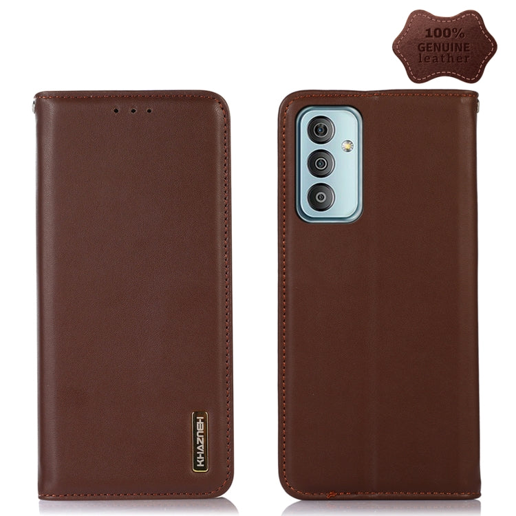 For Samsung Galaxy F23 5G / M23 KHAZNEH Nappa Top Layer Cowhide Leather Phone Case(Brown) - Galaxy Phone Cases by buy2fix | Online Shopping UK | buy2fix