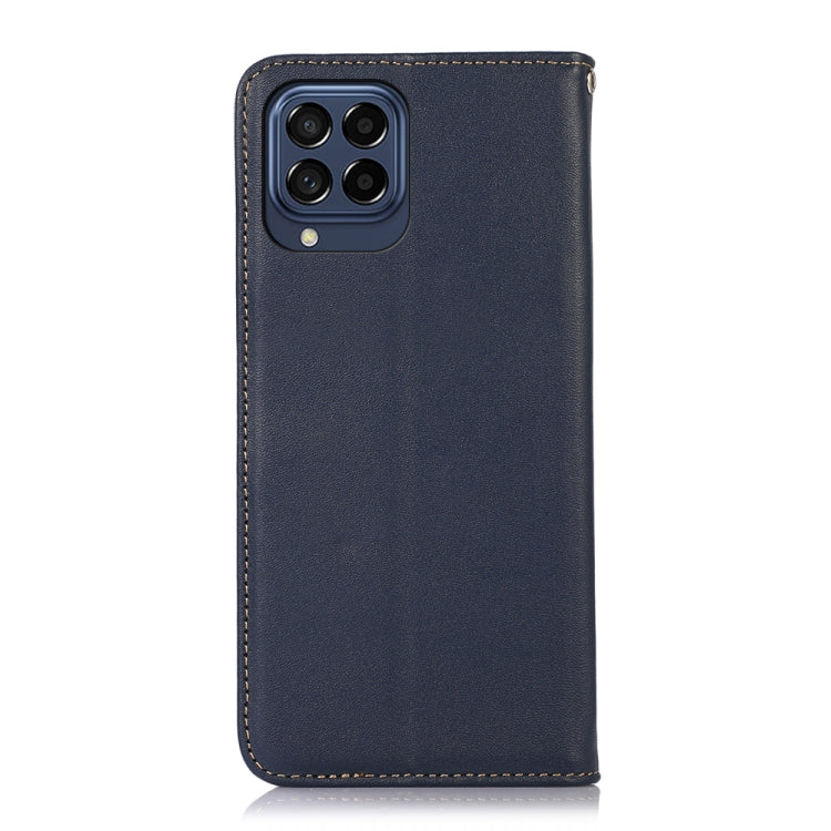 For Samsung Galaxy M53 5G KHAZNEH Nappa Top Layer Cowhide Leather Phone Case(Blue) - Galaxy Phone Cases by buy2fix | Online Shopping UK | buy2fix