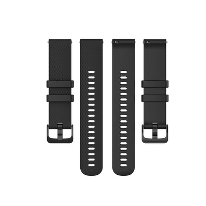 For Garmin Vivoactive 4S Small Plaid Silicone Watch Band(Black) - Smart Wear by buy2fix | Online Shopping UK | buy2fix