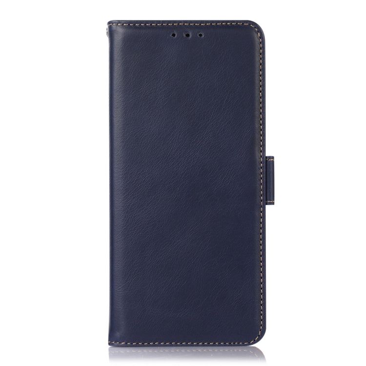 For Samsung Galaxy Xcover6 Pro Crazy Horse Top Layer Cowhide Leather Phone Case(Blue) - Galaxy Phone Cases by buy2fix | Online Shopping UK | buy2fix