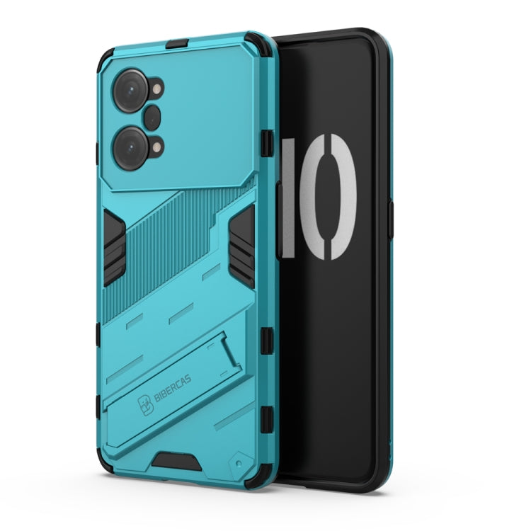 For OPPO K10 Pro 5G China Punk Armor 2 in 1 PC + TPU Shockproof Phone Case with Invisible Holder(Blue) - OPPO Cases by buy2fix | Online Shopping UK | buy2fix