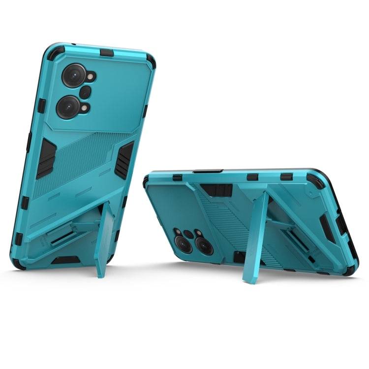 For OPPO K10 Pro 5G China Punk Armor 2 in 1 PC + TPU Shockproof Phone Case with Invisible Holder(Blue) - OPPO Cases by buy2fix | Online Shopping UK | buy2fix