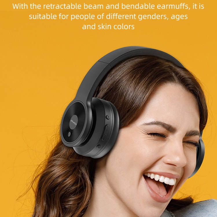 awei A996BL Foldable Wireless Bluetooth Headphone(Black) - Apple Accessories by awei | Online Shopping UK | buy2fix