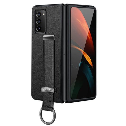 For Samsung Galaxy Z Fold2 SULADA Cool Series PC + Leather Texture Skin Feel Shockproof Phone Case(Black) - Galaxy Phone Cases by SULADA | Online Shopping UK | buy2fix
