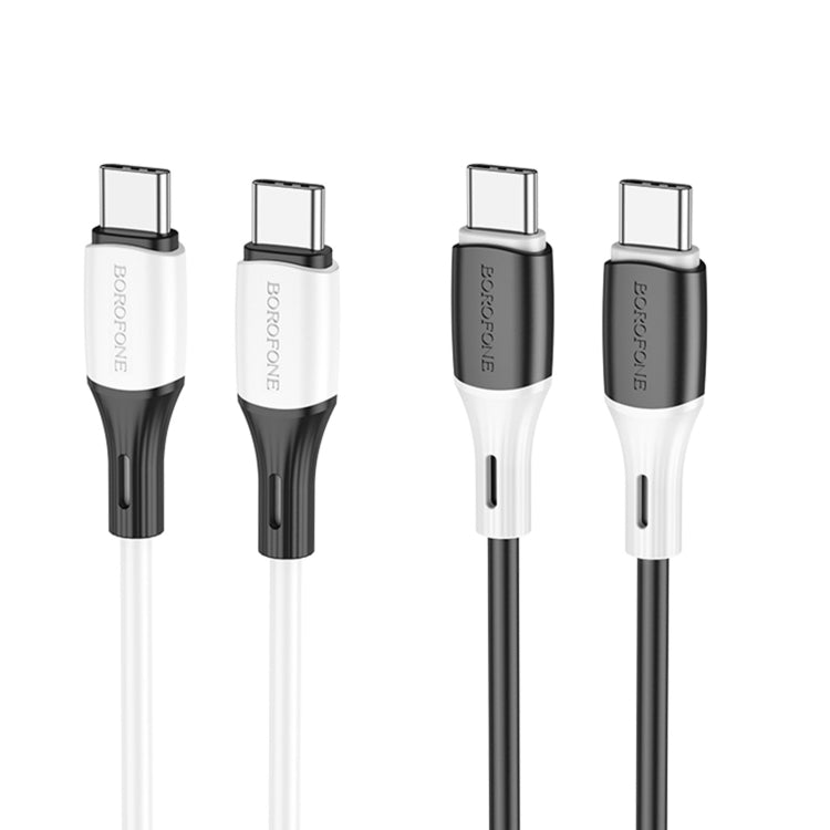 Borofone BX79 Type-C / USB-C to Type-C / USB-C 60W Silicone Sync Data Charging Cable, Length: 1m(Black) - USB-C & Type-C Cable by Borofone | Online Shopping UK | buy2fix