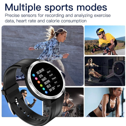 X3 1.3 inch TFT Color Screen Chest Sticker Smart Watch, Support ECG/Heart Rate Monitoring, Style:Black Leather Watch Band(Silver) - Smart Wear by buy2fix | Online Shopping UK | buy2fix