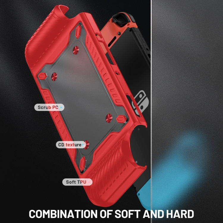 Game Handle Gamepad TPU+PC Protective Case for Switch OLED(Red) - Cases by buy2fix | Online Shopping UK | buy2fix