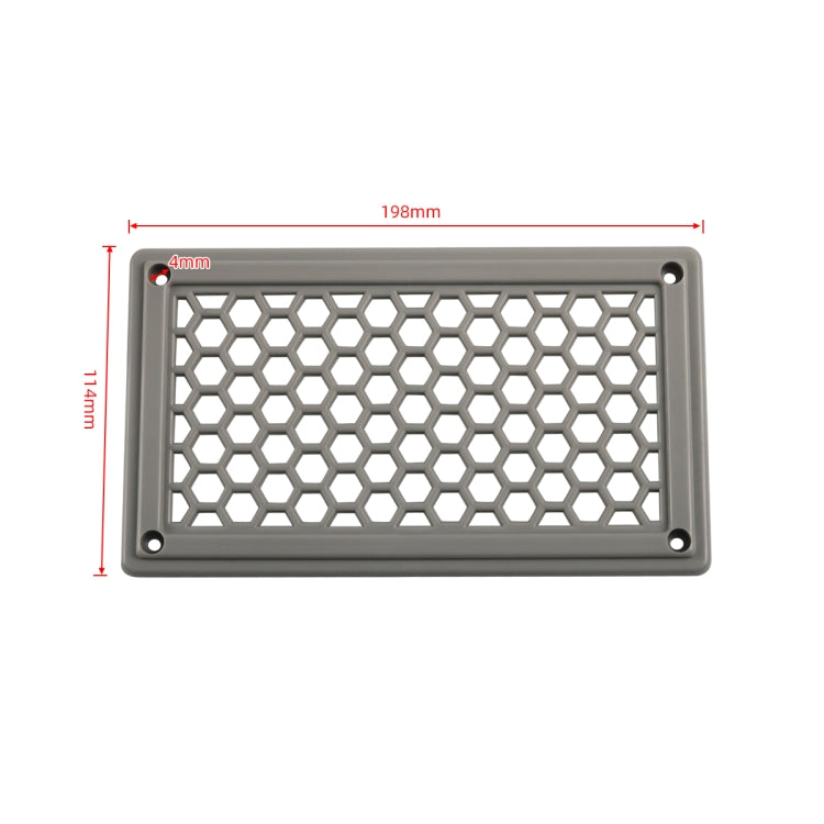 A6790 198x114mm Grey Rectangle Louvered Ventilation Plastic Venting Panel Cover - In Car by buy2fix | Online Shopping UK | buy2fix