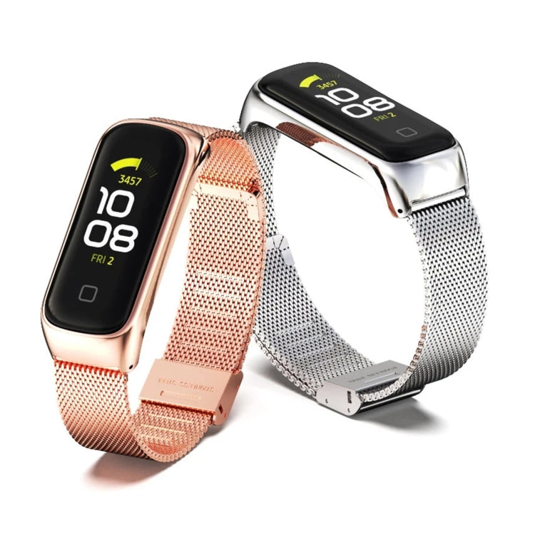 For Samsung Galaxy Fit 2 MIJOBS Milan Buckle Stainless Steel Watch Band(Silver) - Smart Wear by MIJOBS | Online Shopping UK | buy2fix