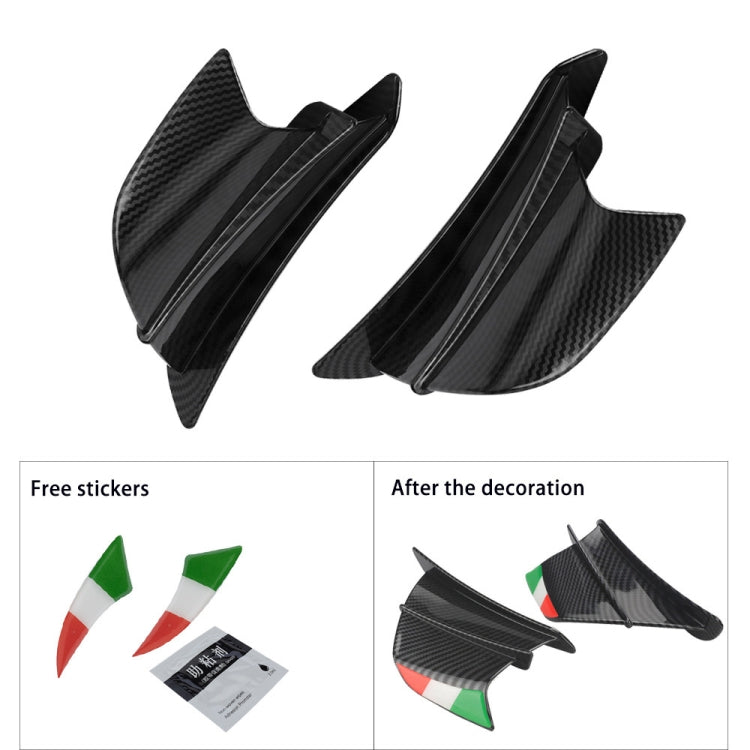 Motorcycle Winglet Aerodynamic Wing Kit Spoiler, Style:Glossy Carbon - In Car by buy2fix | Online Shopping UK | buy2fix