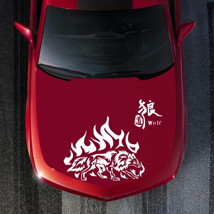 2 PCS/Set D-180 Wolf Totem Pattern Car Modified Decorative Sticker(White) - In Car by buy2fix | Online Shopping UK | buy2fix